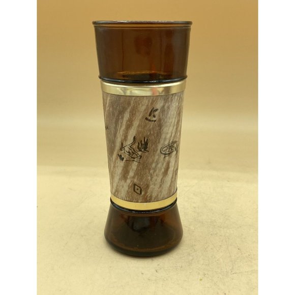 Siesta Ware Vintage MCM Western Tiki Barware Walnut Sleeve Beer Glass & Mug - Picture 7 of 16